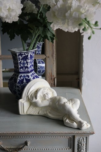 Vintage cherub stone plaster - vintage,