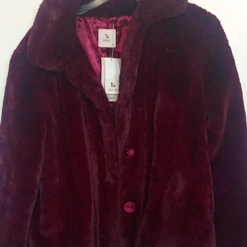 Women burgundy faux fur - tu,