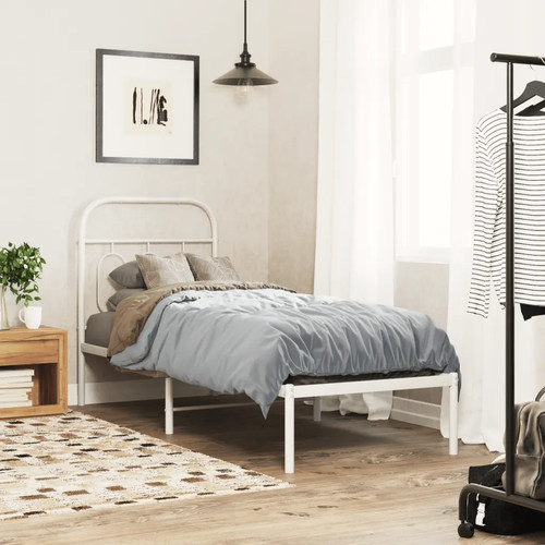 Walplus white metal bed - bed, frame
