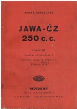 JAWA CZ 250cc MODEL 353 MOTORCYCLE ORIGINAL 1955 FACTORY PARTS CATALOGUE
