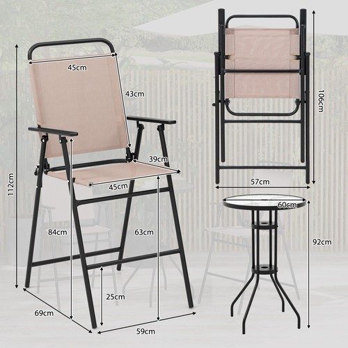 Steel bistro set folding - bistro,