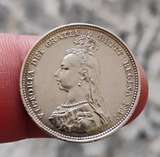  1887 Queen Victoria Jubilee.Silver Shilling Coin . Beautiful unc. Nice !!!