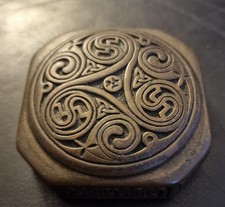 Vintage Irish Celtic Design Peat Desk  Paperweight 3x3 X 1 Inches
