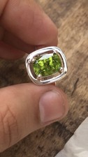 Genuine Peridot Silver Ring