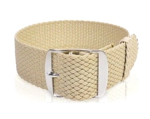 Beige perlon watch strap - perlon,