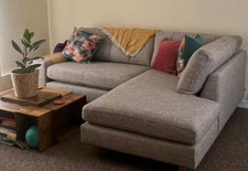 Laura Ashley, corner sofa, 3-4 seater,  light grey, Practically NEW, Excellent