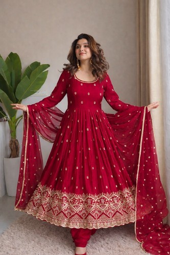 Women anarkali pure cinon silk - pure,