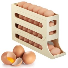 Egg Dispenser Rolldown Refrigerator Auto Rolling Egg Holder 4 Tier Storage Rack