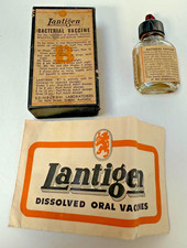 Vintage Boxed 1947 Lantigen Bacterial Vaccine Bottle no contents