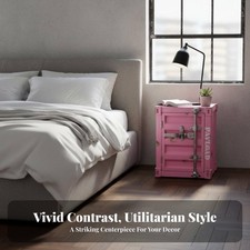 Lockable Metal Nightstand Easy