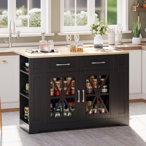 Kitchen island cart - island, drop