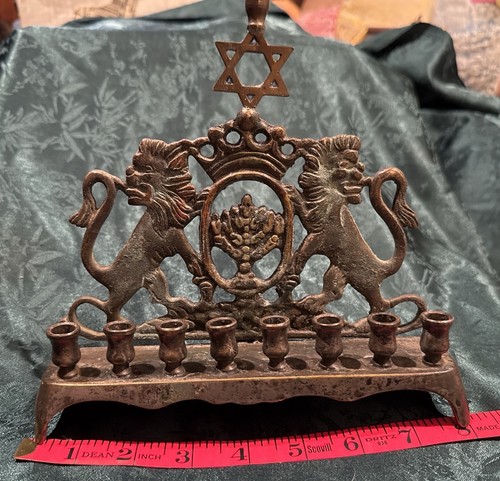 Hanukkah menorah lions polish - hanukkah,