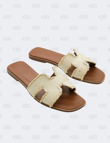 Hermes oran beige fringe linen - hermes,