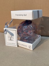 8cm Friendship Ball Hanging Hand Crafted Ornament Gift Sienna Glass Blue & Pink