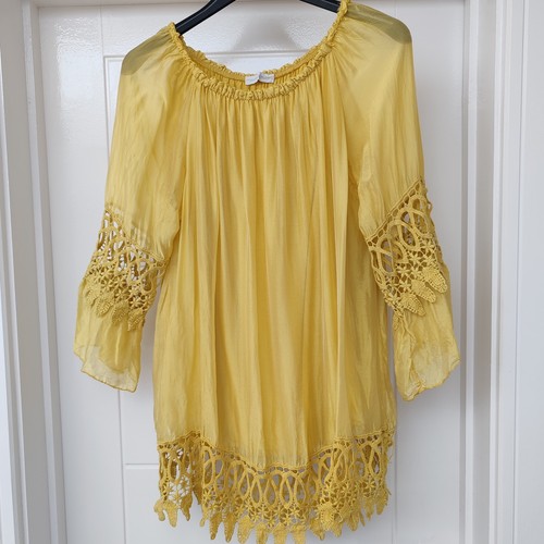 Yellow silk blend - yellow,