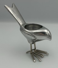 Contemporary Laura Ashley Bird Home Tea Light Holder Brushed Metal Finish VGC