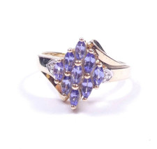 QVC 9ct Tanzanite Cluster Ring