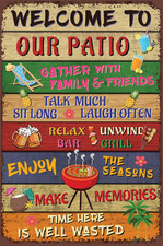 Welcome Patio 30cm Metal Signs