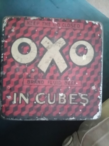 Vintage oxo cube tin - vintage,