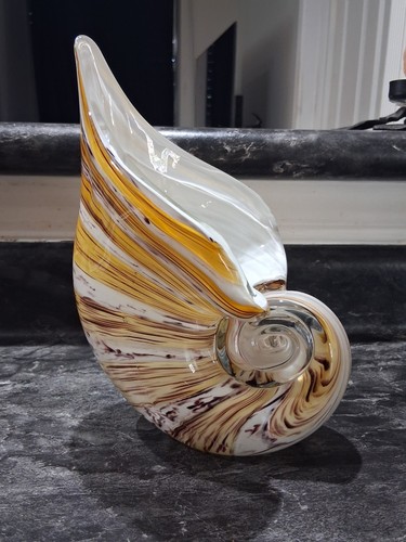 Hand blown art glass conch - hand,