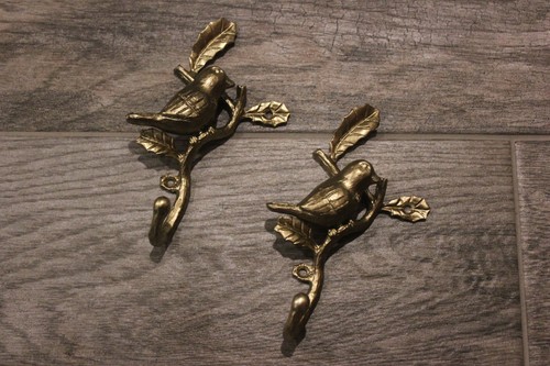 Two matte champagne gold bird - matte,