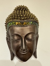 Ceramic/Resin Mix Buddha Wall Mask Hanging Plaque 3D