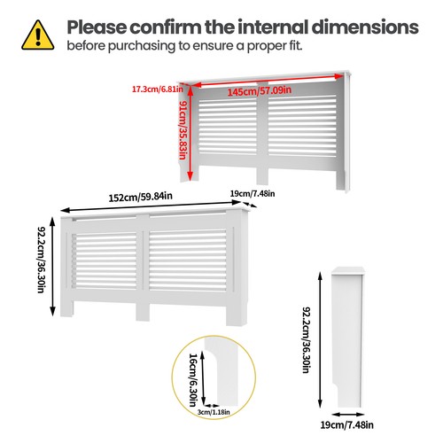 100 92cm high radiator cover - 100/92cm,