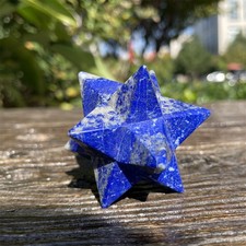 0.2LB 2.4" Natural Lapis Lazuli Merkaba Quartz Crystal Carving Reiki 