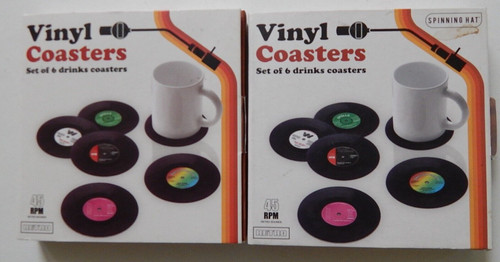 Retro vinyl coasters sets - vinyl, 2