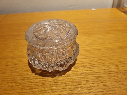 Antique cut glass powder box - cut,