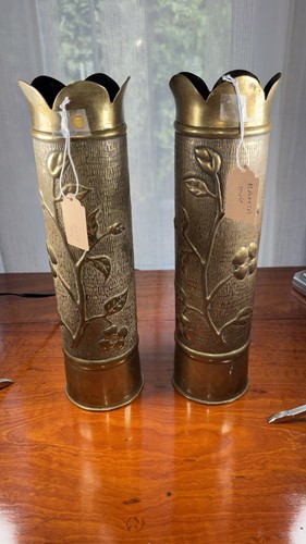 Pair artillery shell brass - ,