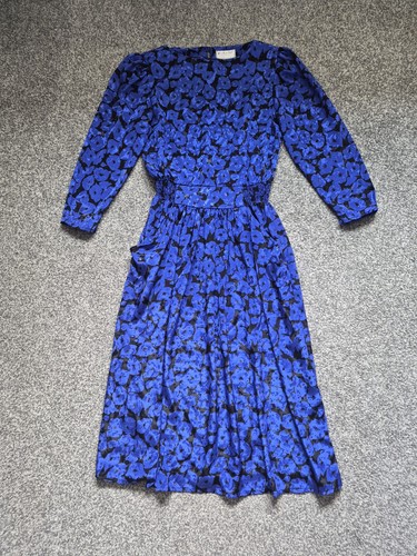 Berkertex cobalt blue - blue, floral