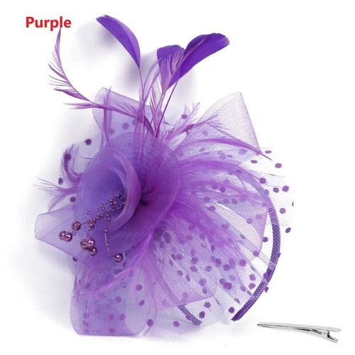 Flower feather fascinator - flower,