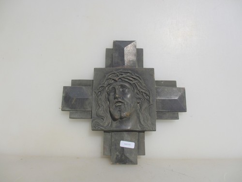 Vintage bronze jesus plaque - vintage,