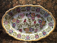 Vintage Hand painted Majolica 15" oval Wall Platter Italian (?)
