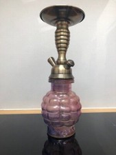Vintage Decorative Purple Glass Hookah Shisha Pipe Style Ornament 10½" Tall 