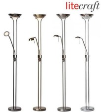 Litecraft Mother & Child Floor Lamps With Dimmer Switch & Bulbs in 5 Colours    