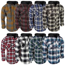 Hooded Flannel Shirt Mens