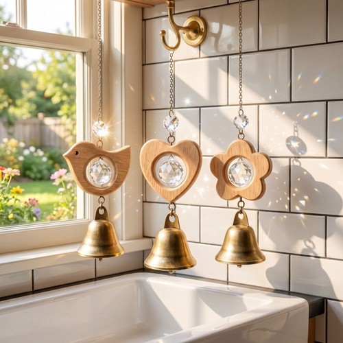 Wooden hanging pendant prisms - wooden,