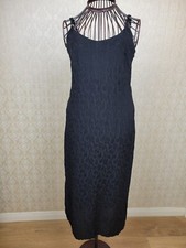 Womans Dress Leppard Print Black Long Dress UK 8-10 (one minor flaw)