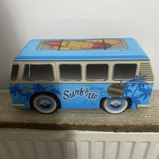 Camper van Shaped Biscuit Tin Surf's Up Cool Van With Surfboards 