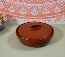 Vintage Brown Glazed Lidded Cook Pot