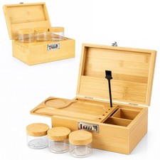 Large Bamboo Wooden Stash Box