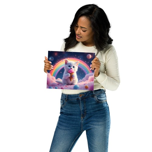 Rainbow cat poster fun animal - cat,