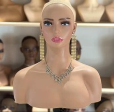 realistic Female Mannequin Dummy Head with Shoulders for Wig Hats Nackla