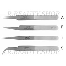 Vetus tweezers A, F, I and S type  - Pick your set of 2 - Eyelash extension