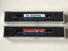 Set of 2 C=Rail Intermodal N Gauge KTA Pocket wagons with Containers