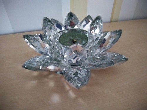 Crystal lotus candle holder - lotus,