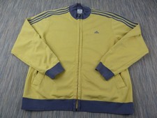 Adidas Jacket Track Mens Size Large Yellow Blue Full Zip Retro Sport