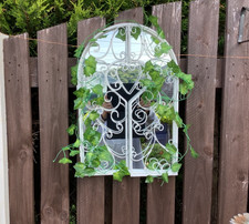 Rustic garden mirror shutter - mirror,
